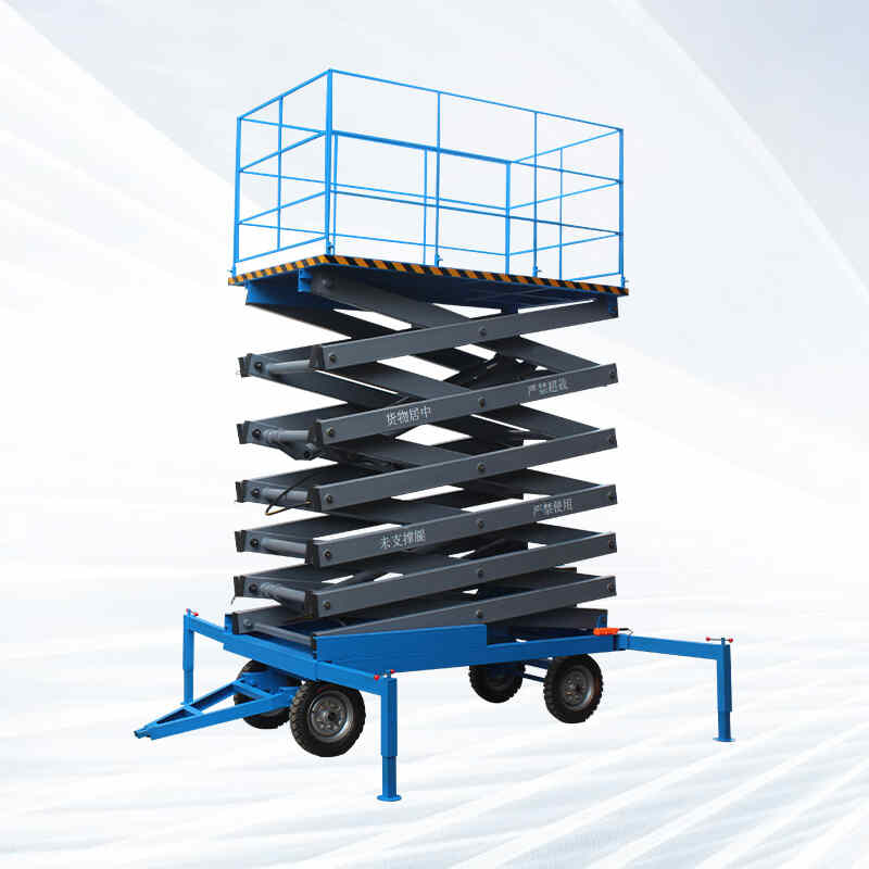 電動液壓升降（jiàng）機自行（háng）移（yí）動式小型登高車防墜（zhuì）室內全自動剪叉升降平台